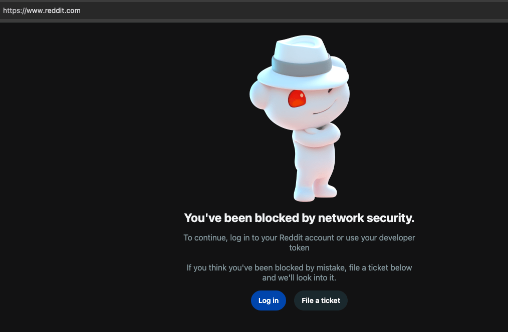 Blocked by reddit.com